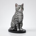 Gri Tekir Kedi Figürü — 10 cm