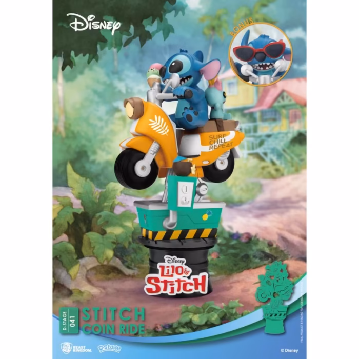 Beast Kingdom D-Stage DS-041 Disney Stitch Coin Ride 16 cm - Görsel 4