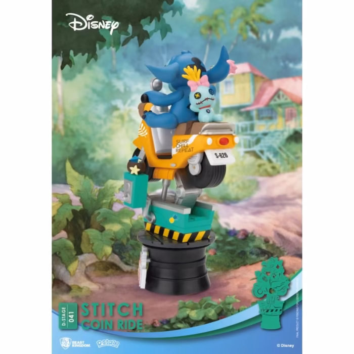 Beast Kingdom D-Stage DS-041 Disney Stitch Coin Ride 16 cm - Görsel 3