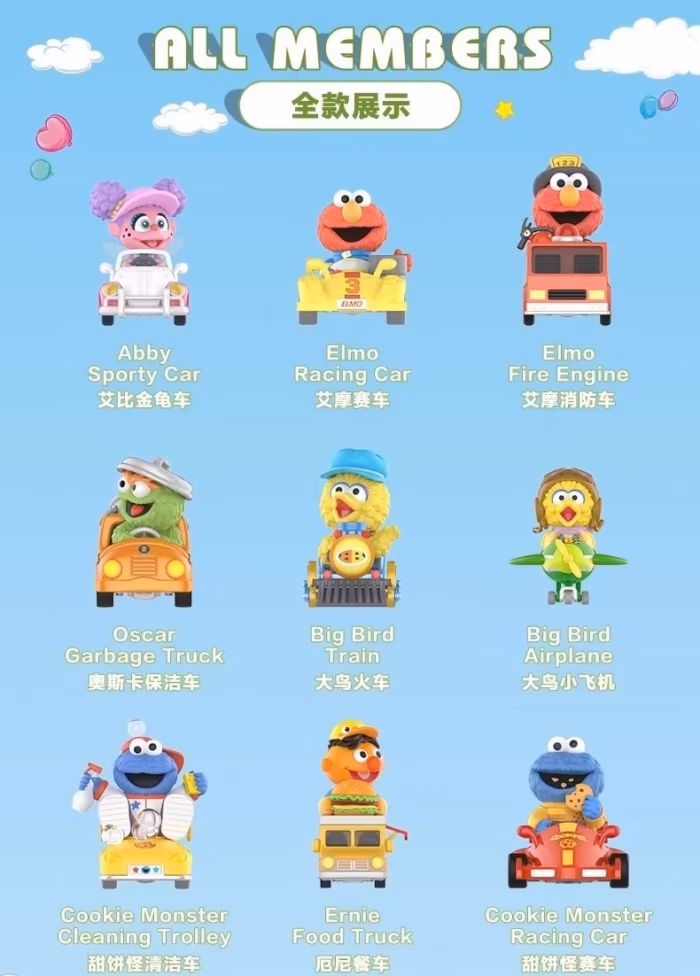 POP MART x Sesame Street Car Series Blind Box – 1 Adet - Görsel 2